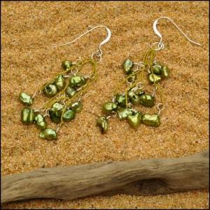 Olive Pearl Earrings