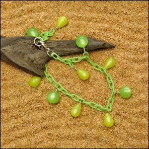 Kiwi Green Anklet with Margarita Teardrops
