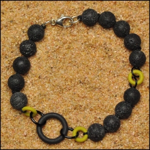 Lava Stone and O-Ring Bracelet