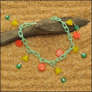 Mint Green Bracelet with Pyramids