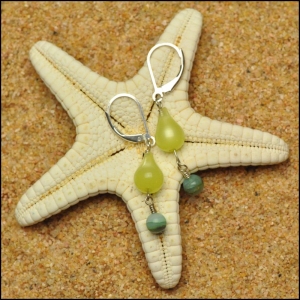 Vintage Lemon Drop and Opal Earrings