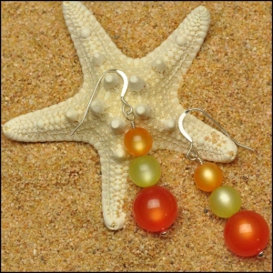 Vintage Lucite Moonglow Trio Earrings