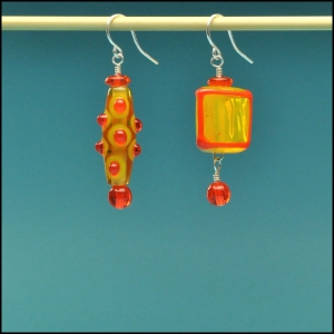 Sunglow Yellow and Orange Mismatched Earrings