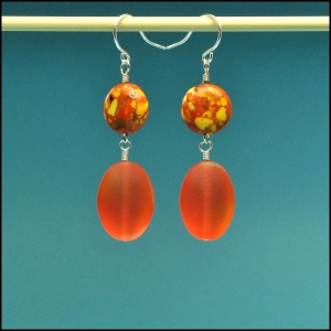 Mosaic and Tangerine Earrings