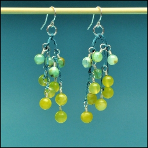 Peruvian Opals & Jade Earrings