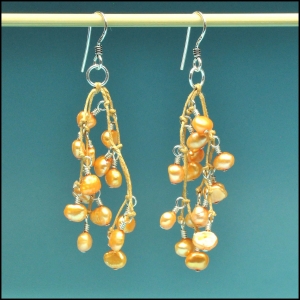 Light Coral Pearl Earrings