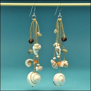 Spirals and Shells Dangle Earrings