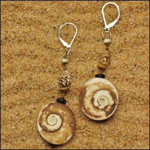 Cat's Eye and Shell Earrings