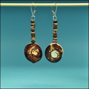 Cat's Eye Shell with Coconut Earrings