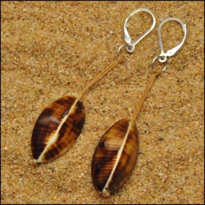 Cockle Shells on Linen Earrings